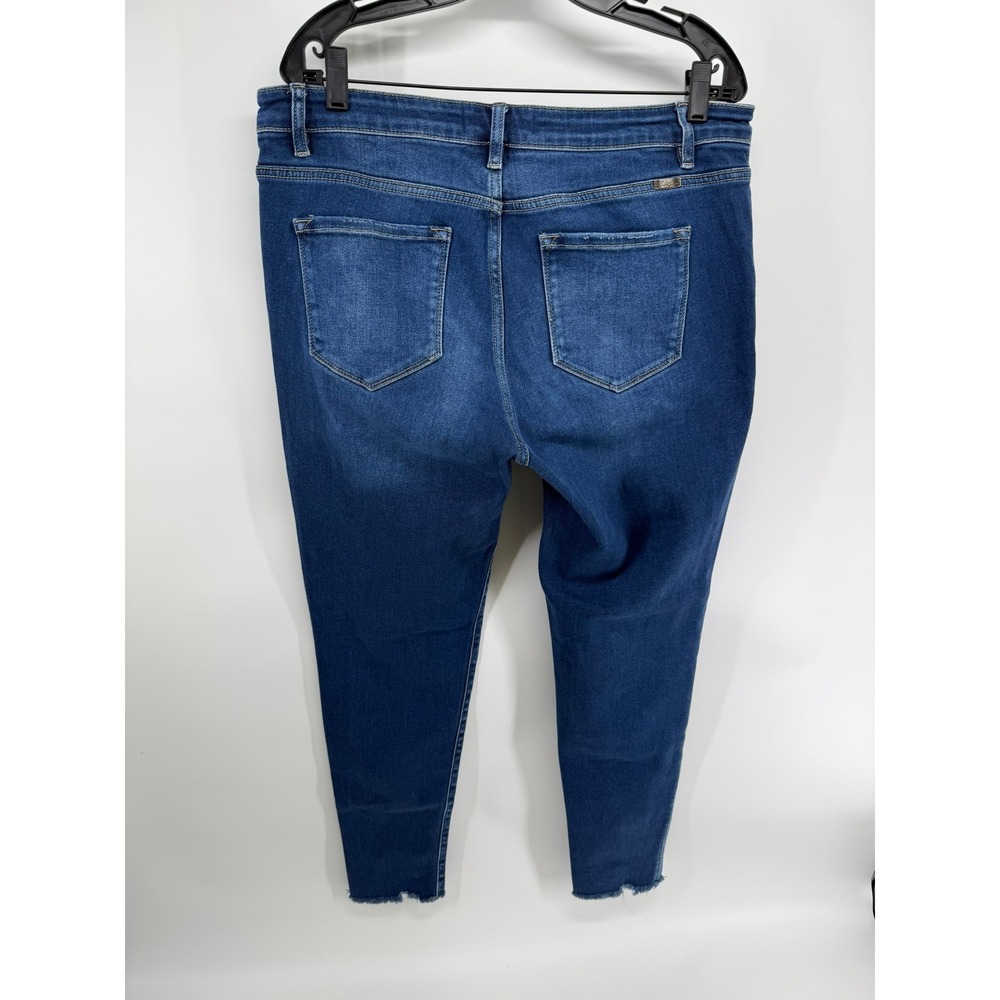 KanCan Womens Skinny Jeans Blue Wash Distressed Ripped Denim Pants | 0006 - Picture 2 of 6